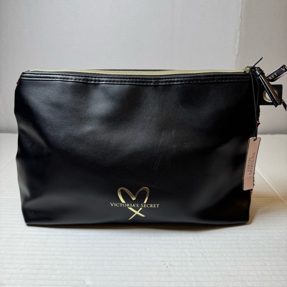 Victorias Secret Zip Pouch Bombshell All Over Sequins Hot Pink Rare Cosmetic Bag - Picture 2 of 6